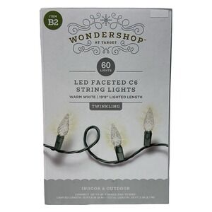 Wonder Shop Warm White 60CT LED C6 String End to End Lights Indoor Outdoor 19'8"